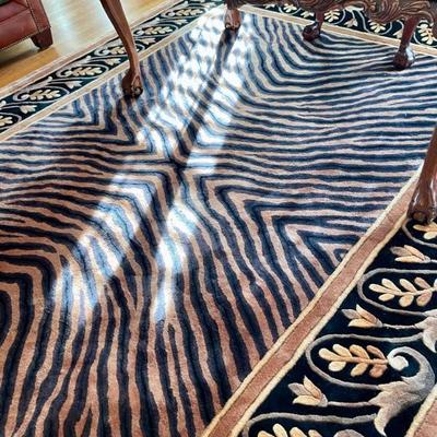 Zebra motif carpet. 