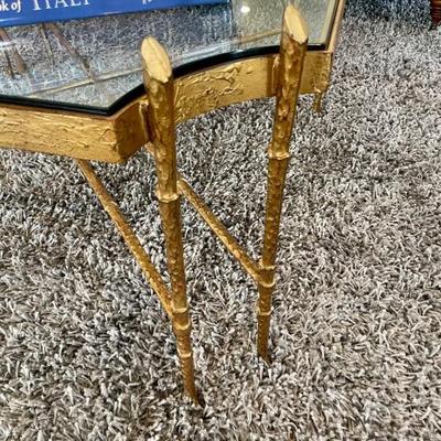 Beautiful glass and gilt iron coffee table