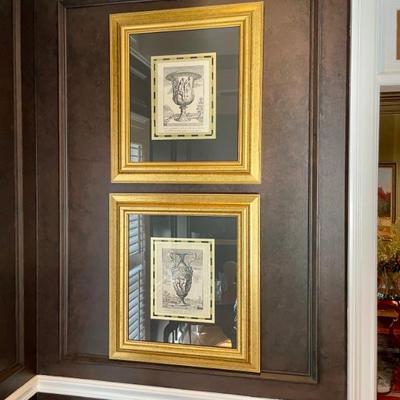 A lot of great framed pictures, architectural, historical themes