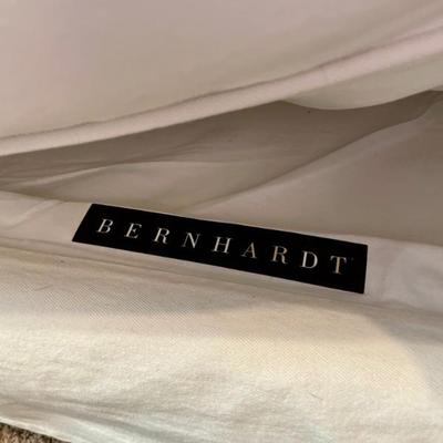 Bernhardt Sofa White with a White Slip Cover and Pillows