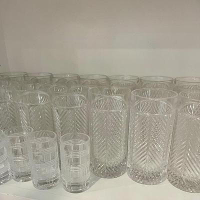 So many of Ralph Lauren Highball Houndstooth pattern glassware