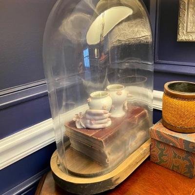 Glass Dome and wooden base