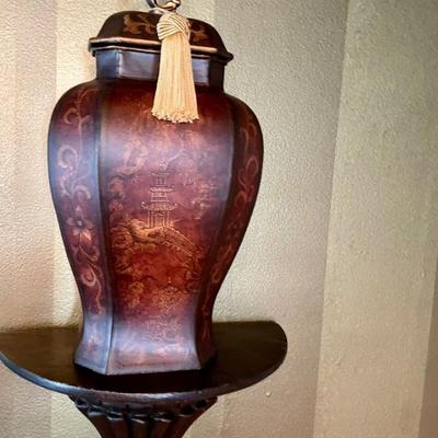 Decorative Ginger Jars by Sadek Imports Lidded Tole Jar Asian Motif
