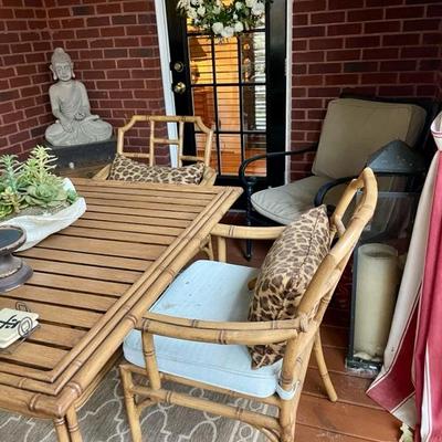 We have a wonderful collection of outdoor furniture, accessories, statues, pots, benches, a Weber grill with copper color steel case, two...