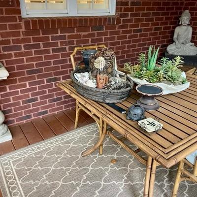 We have a wonderful collection of outdoor furniture, accessories, statues, pots, benches, a Weber grill with copper color steel case, two...