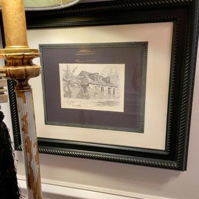 Signed artwork throughout the home