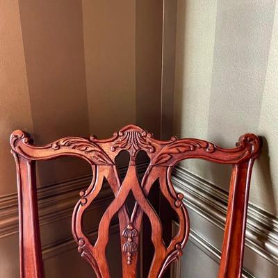 Unusual Table and 8 chairs carved not only on the front but also on the back of the chairs so that you can enjoy them from across the...