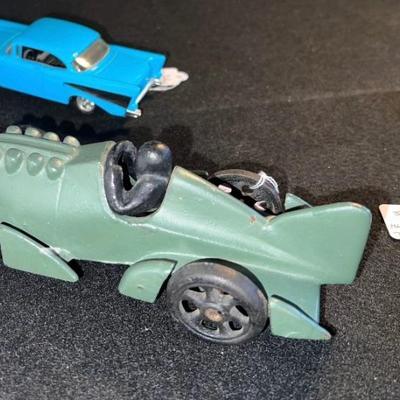 Vintage Hubley Racecar and Tootsie toy Car
