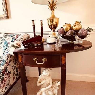 Hammary drop leaf inlaid side table