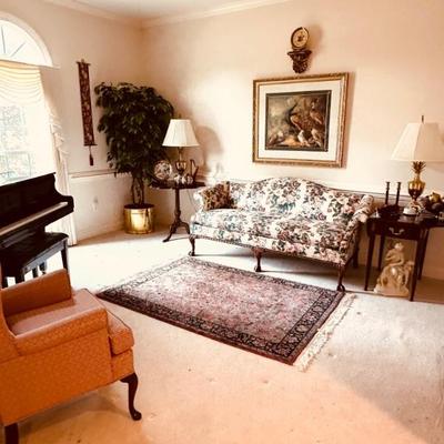 Hickory Chair ball in claw Chippendale style sofa