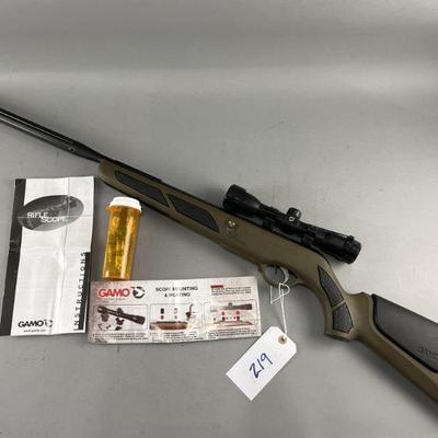 Lot 219 | Gamo 4.5 Cal Pellet Rifle & Pellets
