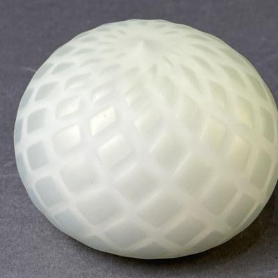 Lot 106 | Murano Satin Glass Green Diamond Paperweight
