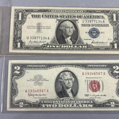 Lot 242 | United States Silver Certificate & Two Dollar Bill
