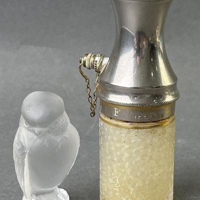 Lot 169 | Lalique Glass Hawk & Antique Perfume Bottle
