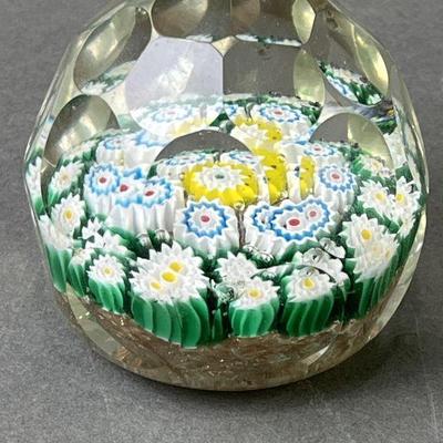 Lot 104 | Faceted Millefiori & Aventurine Paperweight
