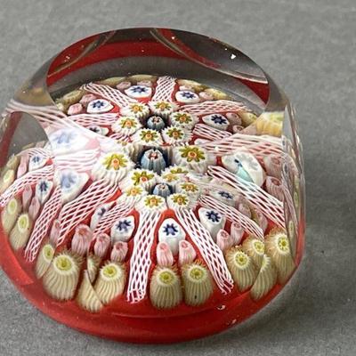 Lot 122 | Rare Strathern Faceted Millefiori Paperweight
