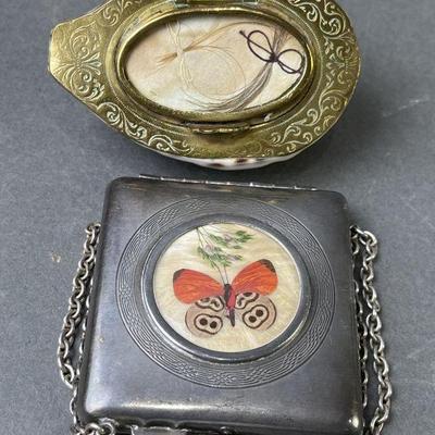 Lot 175 | Antique Mourning Trinket Box & Butterfly Case
