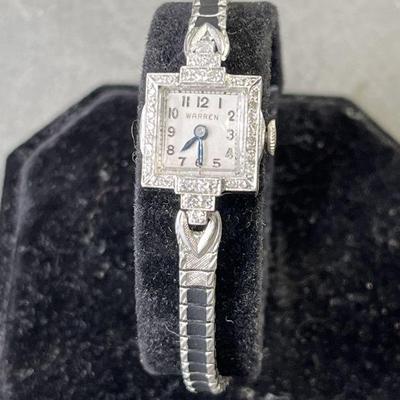 Lot 182 | Platinum & Diamond Warren Watch
