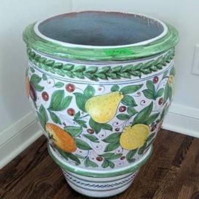 Large and Colorful Painted Italian Terracotta Planter.

Measures 22” high and 19” in diameter at the top.