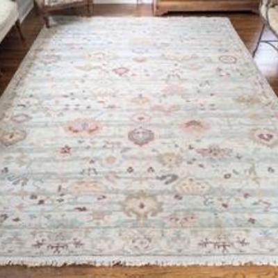 Lovely Ivory and Sage Sultanabad Wool Area Rug from India.

Appears to be in very good condition and was purchased from Navab Brothers...
