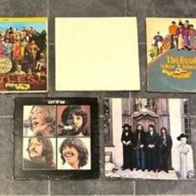 5 Records by The Beatles including Let It Be, Yellow Submarine, St. Peppers Heart Club and More! 