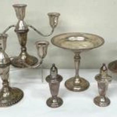 Assortment of Vintage Weighted Sterling Silver - Lot of 9 pieces