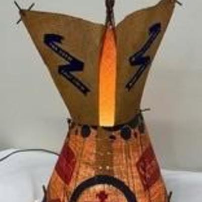 Vintage Schmidt Beer Teepee Table Lamp 