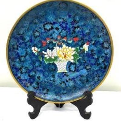 Vintage Colorful Cloisonné Plate 

Measure 9 inches in diameter.