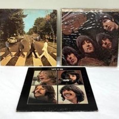 Vintage Beatles Record Album Abbey Road, Vintage Beatles Record Album Rubber Soul and Beatles Let it Be 

All in vintage, used condition...