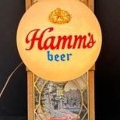 Vintage Hamm's Beer Globe Light Wall Sconce 

Measures 19 inches tall. 