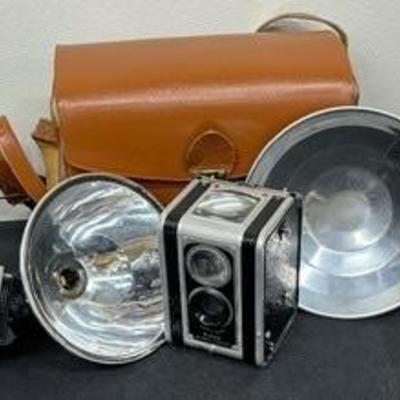 Vintage Kodak Duaflex Camera with Kodet Lens and Accessories 