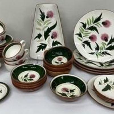 Vintage Stangl Pottery Thistle Dishware 

Includes; 

4 - 10" Dinner Plates
1 - 8" Salad Plates
3 - 6 1/4" Bread Plates
1...