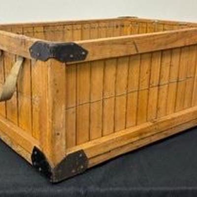 Vintage Tescom Corp Wooden Crate with Handles 