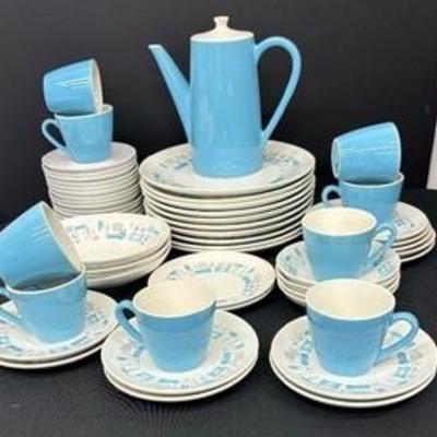 Vintage Mid Century Blue Haven and Franciscan Dishware Grouping 