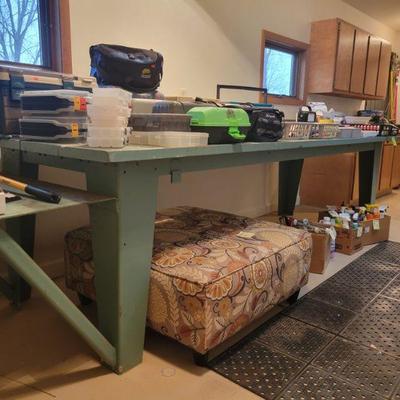 AMAZING large green work table