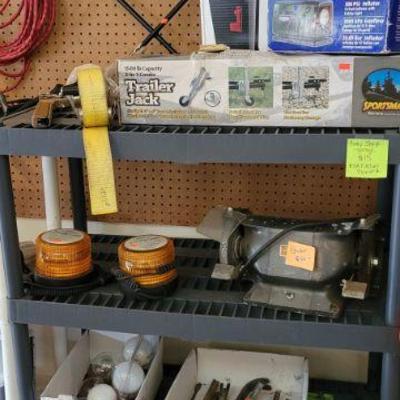Bench Grinder, Tailer jack, lights and more