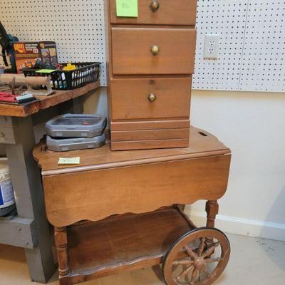 Tea Cart and small 3 Drawer