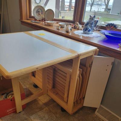 Folding Kitchen Table with 4 Chairs