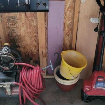 Air Compressor and Toro Power Shovel 