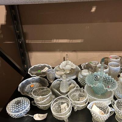 Hobnail vintage glassware. 