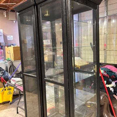 Two glass display cases. 