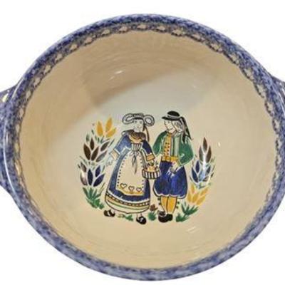 Lot 088   
Hand-Painted Henriot Quimper France Peasant Man/Woman Soup Bowl