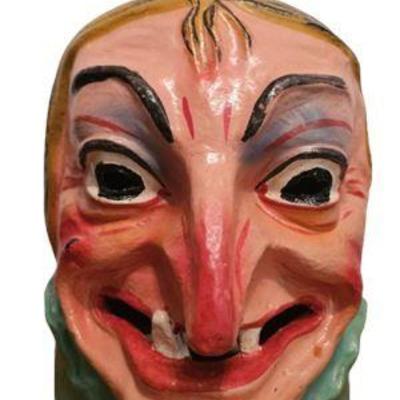 Lot 181   
Vintage Large Papier Mache Carnival Head Mask - Witch