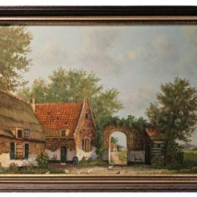 Lot 005   
Oil on Canvas, Cottage Scene, Unsigned