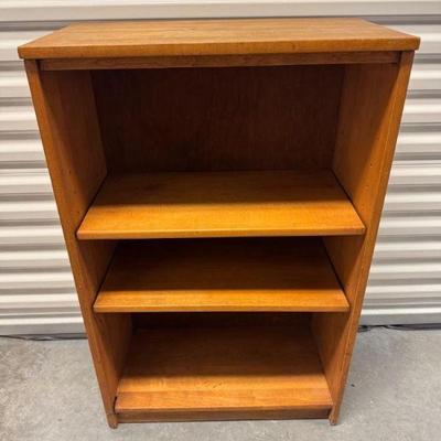 Minimalist 3-Shelf Solid Wood Bookcase	