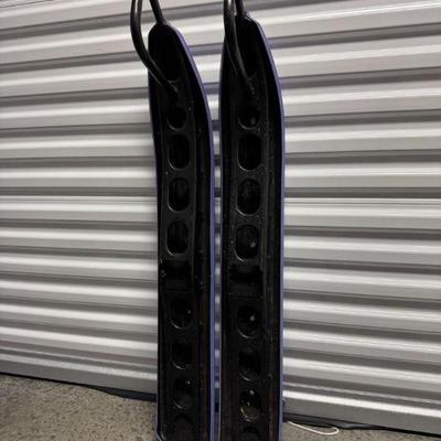 Pair of Retro Purple Snowmobile Skis - Set 2	