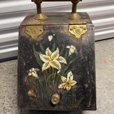 Vintage Victorian Style Coal Scuttle 	