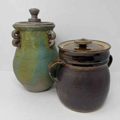 Kisses Pottery Duo: Handcrafted Ceramic Lidded Vessels	
