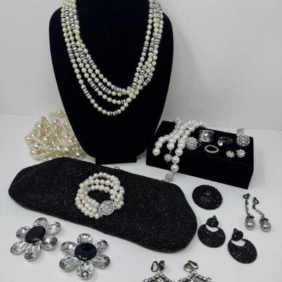 Vintage Belgian Beaded Clutch + Elegant Accessories	