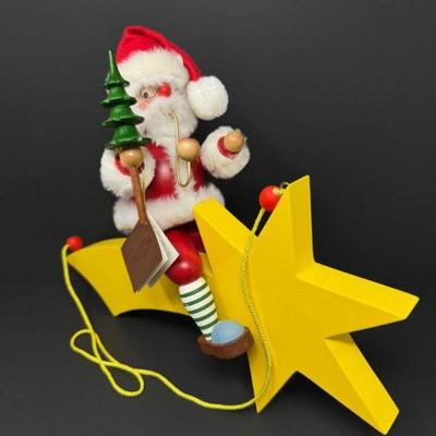 Large German Hanging Incense Smoker - Santa on Shooting Star	